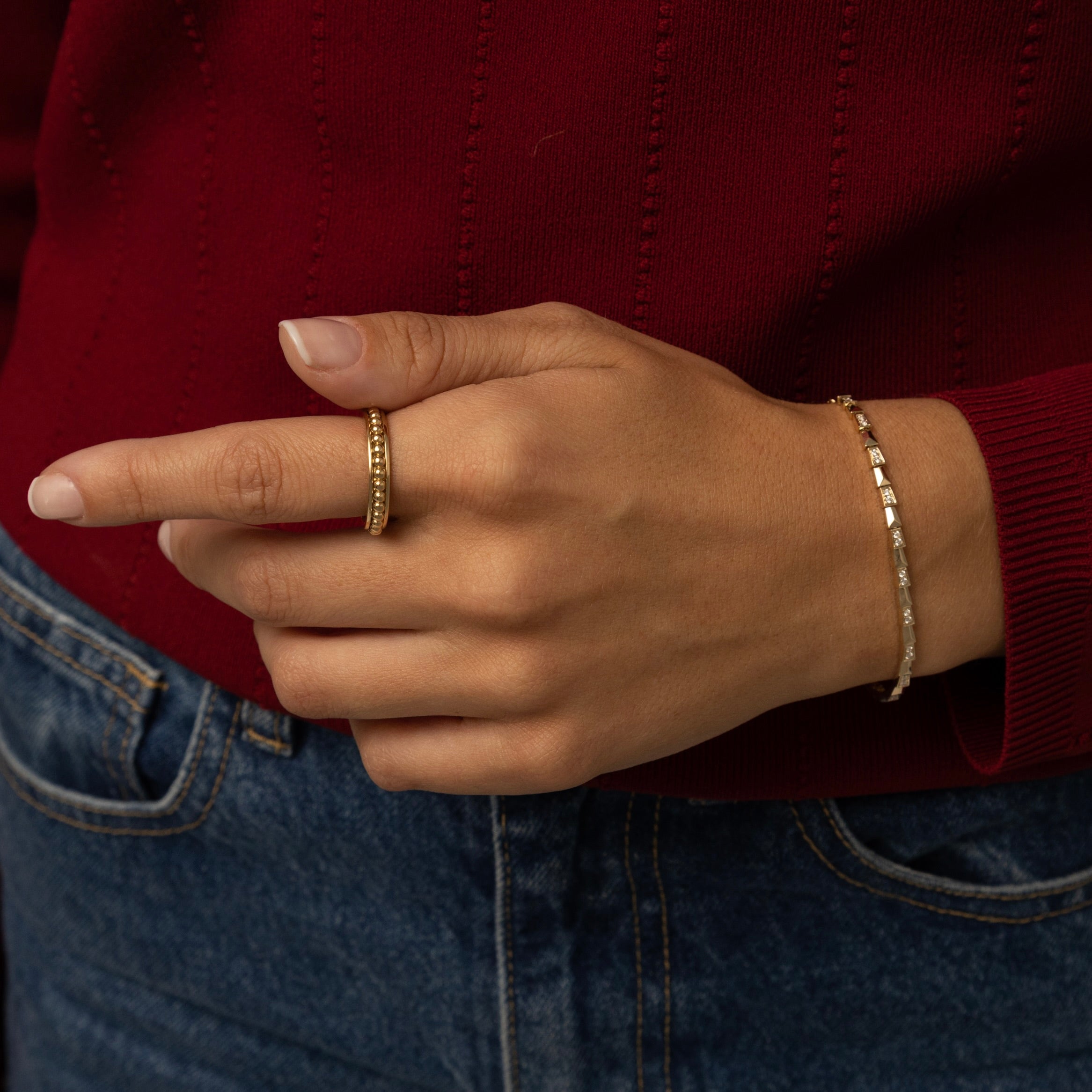 14k Yellow Gold Diamond Bracelet