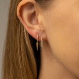 Square Diamond Huggie Earring