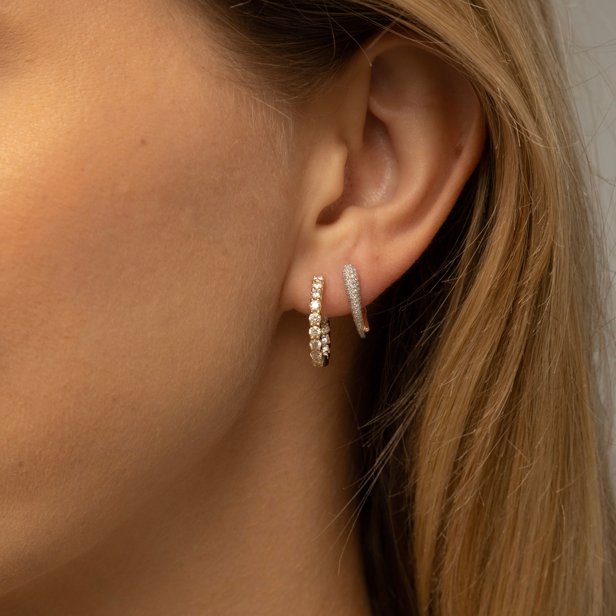 Gold And Diamond X Earrings