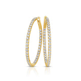 18k Diamond Round Hoop Earring