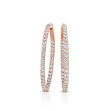 18k Diamond Round Hoop Earring