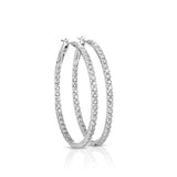 18k Diamond Round Hoop Earring