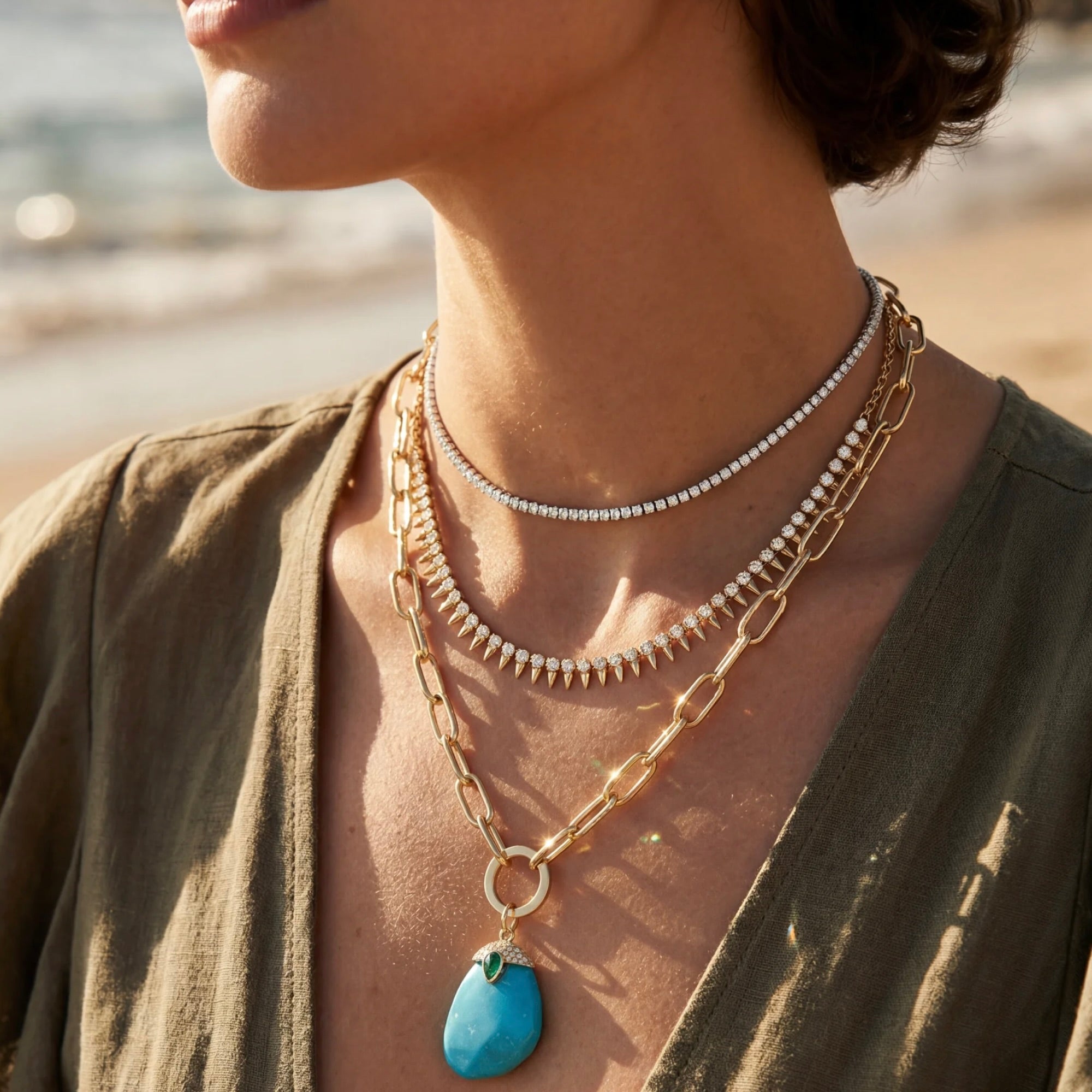 Spike Diamond Necklace