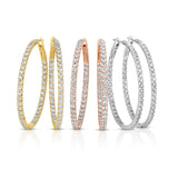 18k Diamond Round Hoop Earring