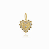 Small Fluted Heart With Diamond Charm
