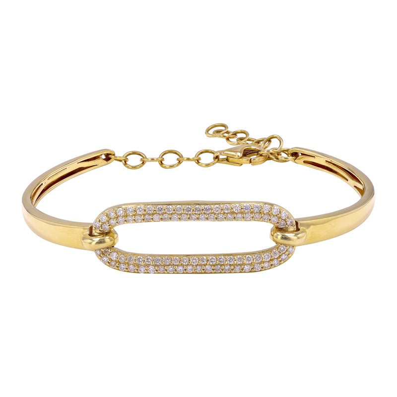 Diamond  Rectangular Movable Bangle Bracelet