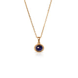 Blue Sapphire Cab Bezel Charm