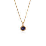 Blue Sapphire Cab Bezel Necklace