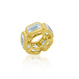 Blue Topaz Bezel Spacer Bead