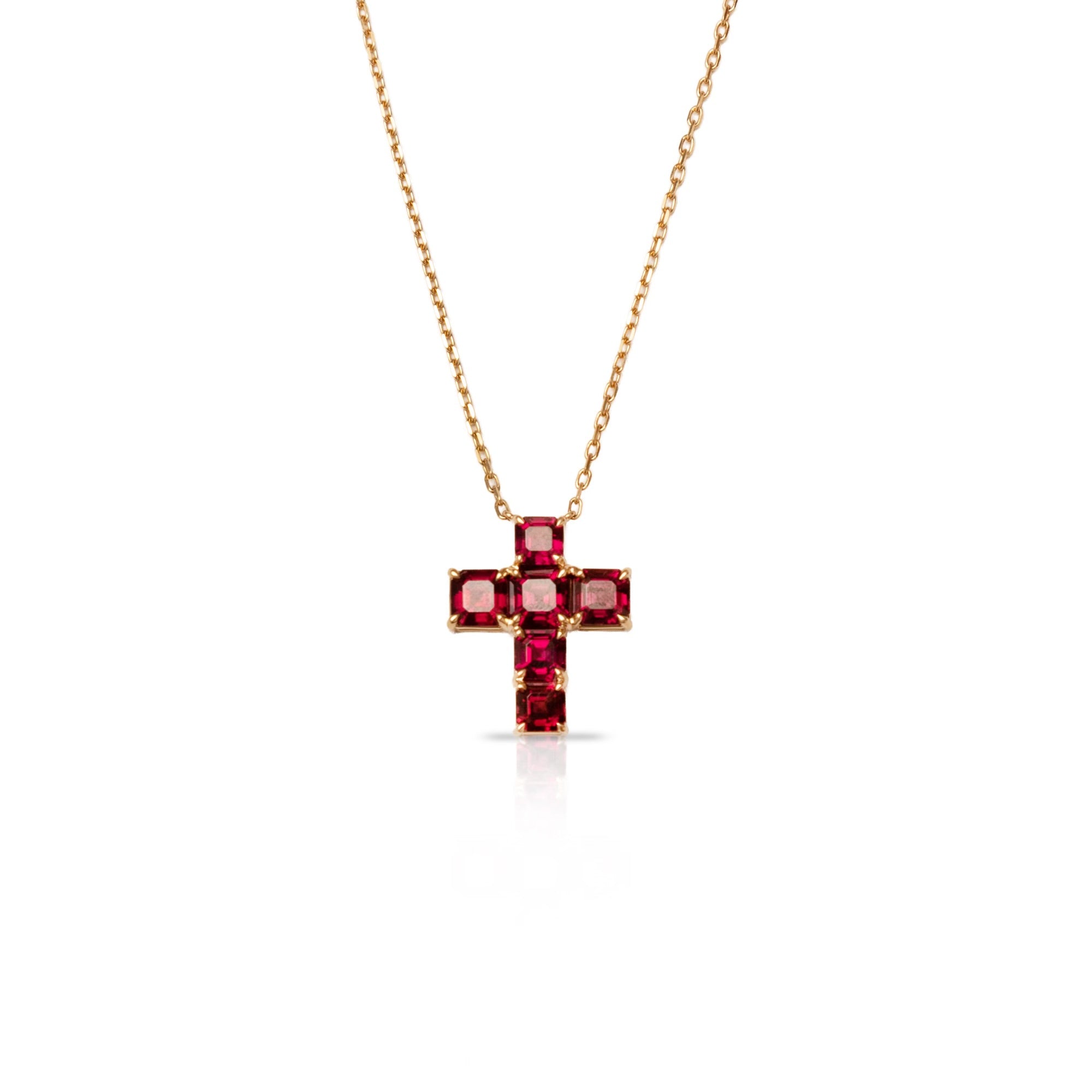 Rhodolite Garnet Cross Necklace