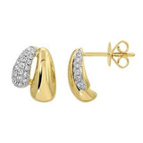 Gold And Diamond J Stud Huggie Earring