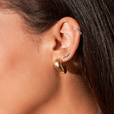 11mm 18k Gold Diamond Huggie Earrings
