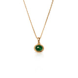 Columbian Emerald Cab Bezel Necklace
