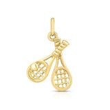 Gold Tennis Rackets Charm