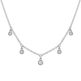 Small Five Bezel Diamond Drop Necklace