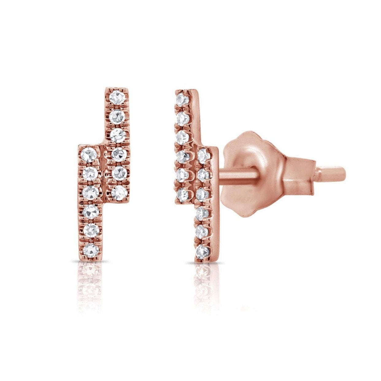 Diamond Tetris Stud Earrings