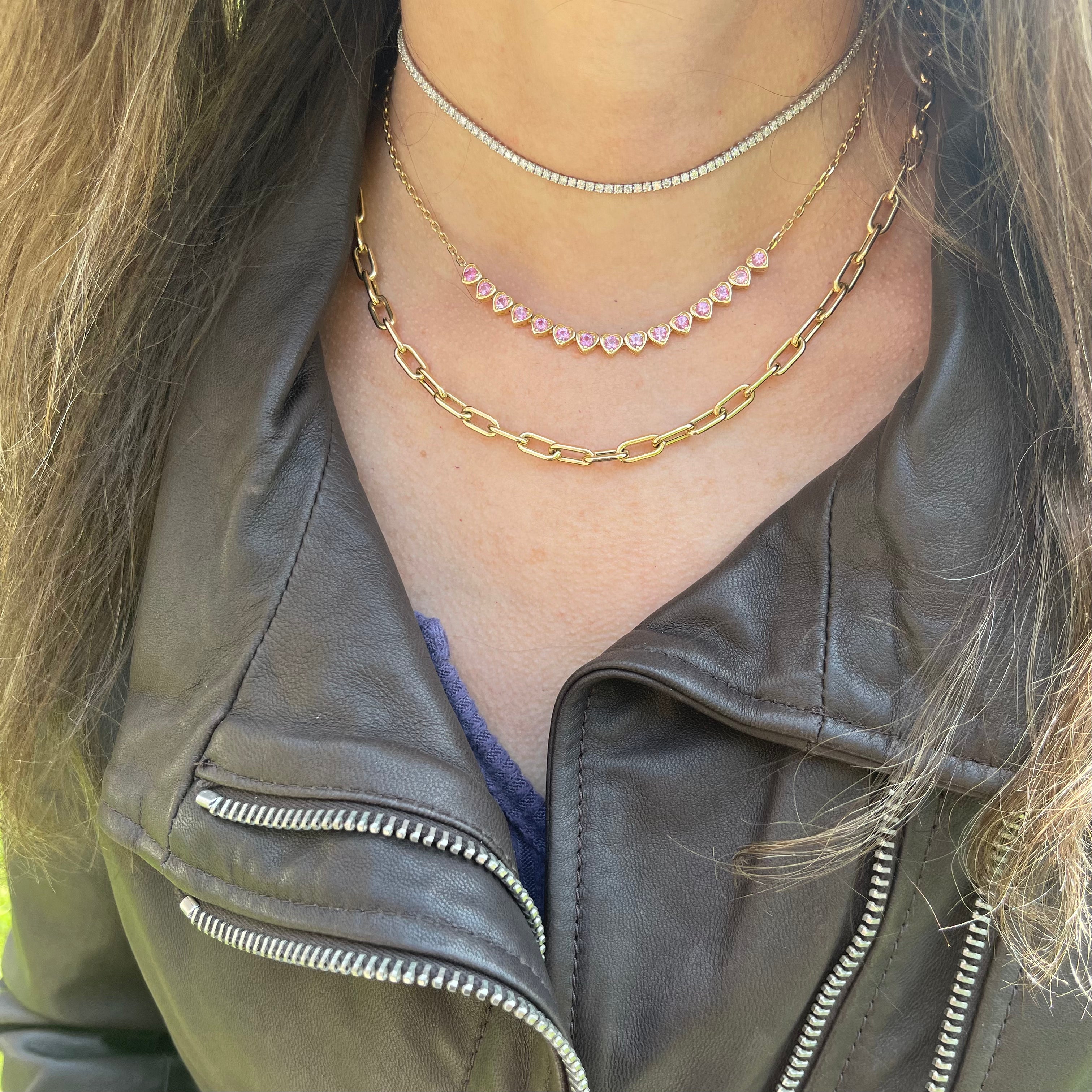Diamond Tennis Bolo Choker Necklace