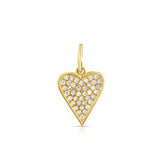 Pavé Diamond and Gold Heart Charm