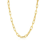 Medium 14k Gold Thick Cushion Link Necklace