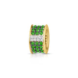 Striped Gemstone And Diamond Spacer Bead