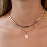 Diamond Disc Pendant Necklace