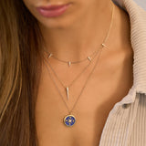 Lapis Directional Sign Pendant Necklace