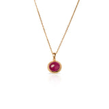 Burma Ruby Cab Bezel Necklace