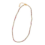 Pink Ombre Sapphire Cut Faceted Rondelle Bead Choker Necklace