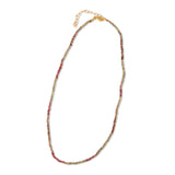 Pink Ombre Sapphire Cut Faceted Rondelle Bead Choker Necklace