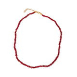 Ruby Cut Faceted Rondelle Bead Choker Necklace