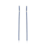 18K Gold And Blue Sapphire Long Stick Earrings