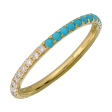 Half Diamond And Half Turquoise Eternity Ring