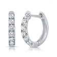 12mm 18k Gold Diamond Huggie Earring