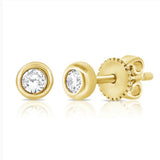 Small Bezel Set Diamond Stud Earrings