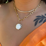 Movable Bezel Set Diamond Chain Necklace