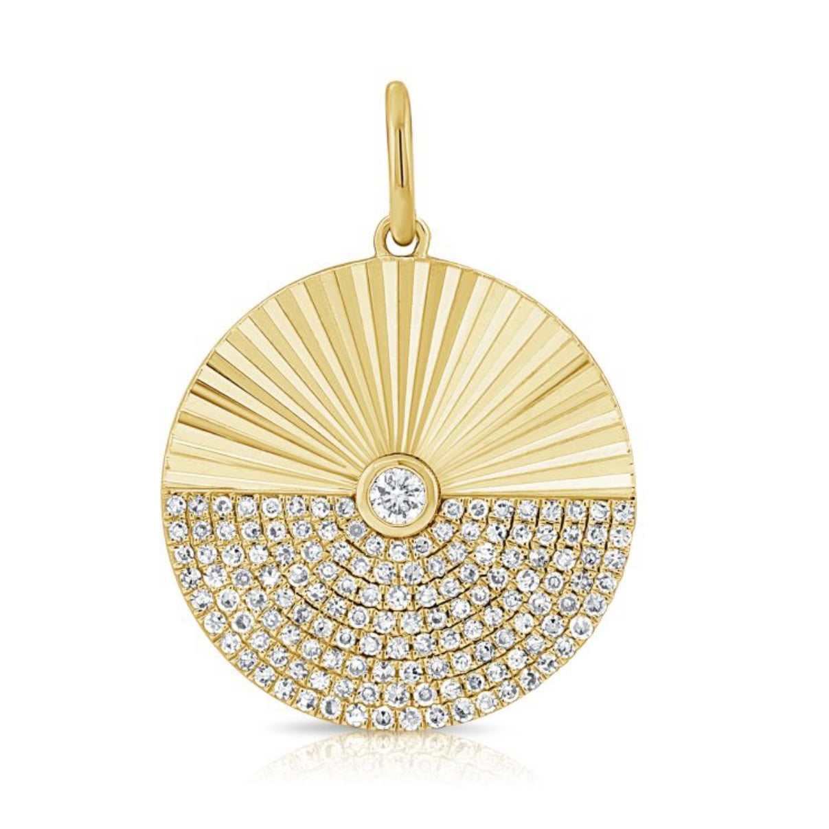 Diamond And Gold Fluted Charm