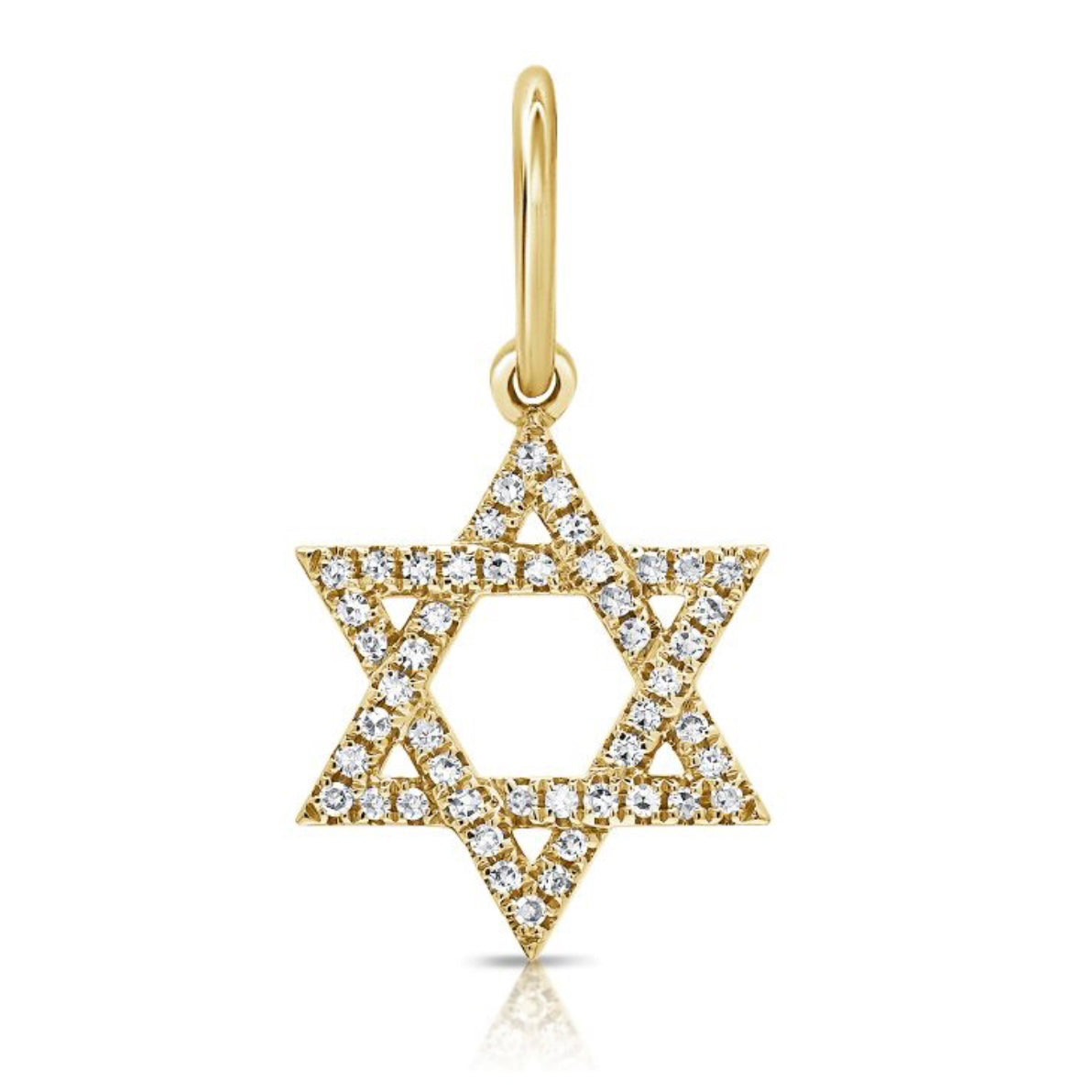 Diamond Star Of David Charm