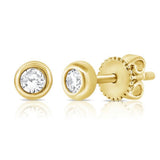 Small Bezel Set Diamond Stud Earrings