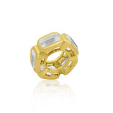 White Topaz Bezel Spacer Bead