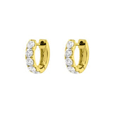 10mm 18k Gold Diamond Huggie Earrings