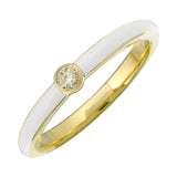 Gold Bezel Set Diamond Enamel Ring