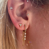 Diamond Huggie chain Earring