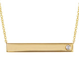 14k Yellow Gold Bar Diamond Necklace
