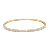Three Row Diamond Pavé Partial Bangle Bracelet
