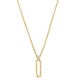 Gold Chain Necklace With Oval Extension