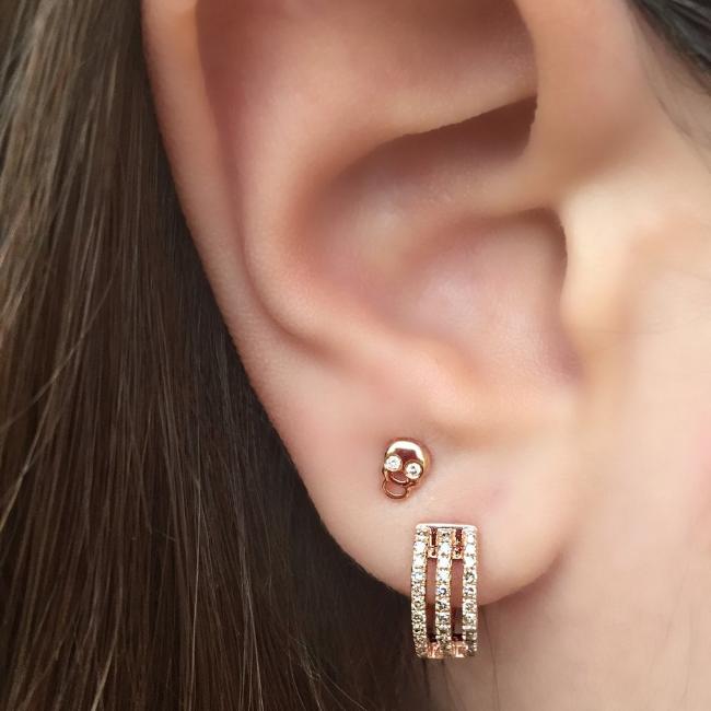 Diamond Mini Skull Earrings