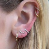 Scattered Diamond Huggie Earring