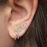 Diamond Tetris Stud Earrings