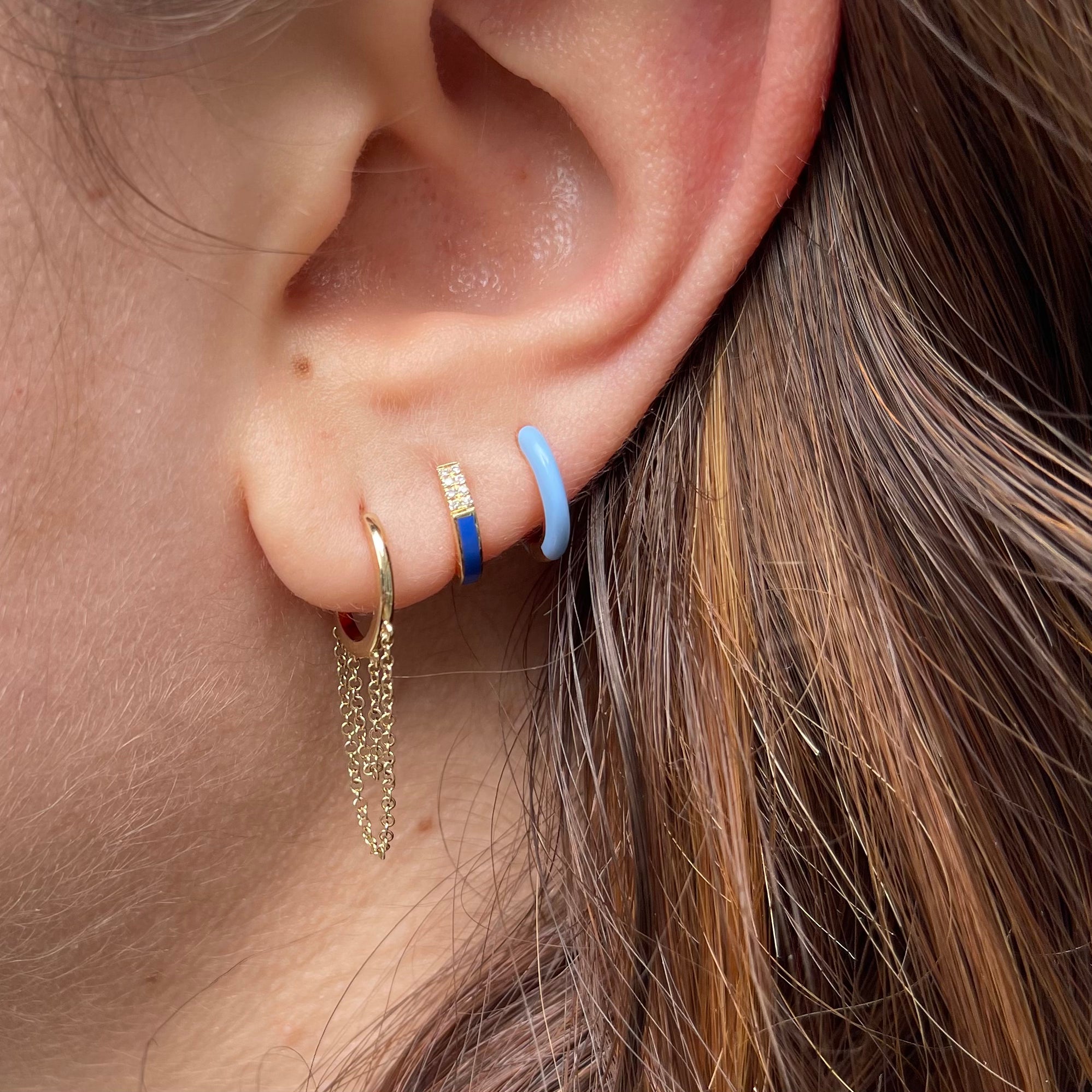 Gold Chain Huggie Earring
