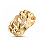 Gold And Diamond Chain Link Ring